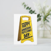 Happy Administrative Professionals Day geel teken Briefkaart (Staand voorkant)