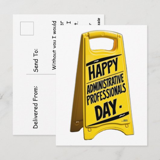 Happy Administrative Professionals Day geel teken Briefkaart (Voorkant / Achterkant)