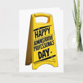 Happy Administrative Professionals Day geel teken Kaart (Voorkant)