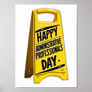Happy Administrative Professionals Day geel teken Poster