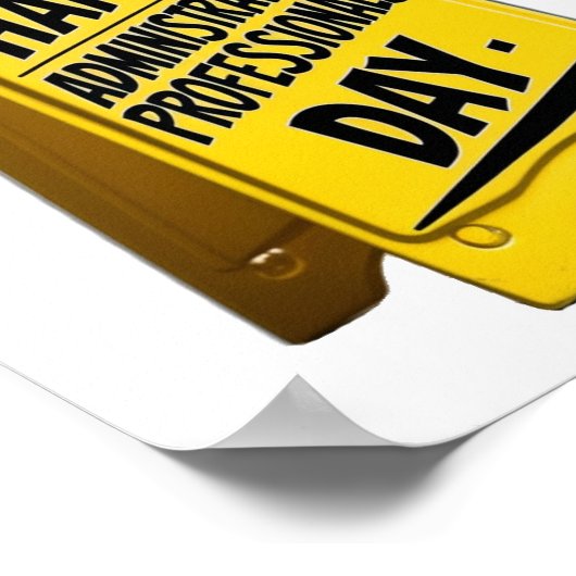 Happy Administrative Professionals Day geel teken Poster (Hoek)