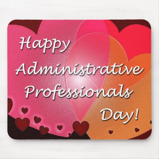 Happy Administrative Professionals Day Hearts Muismat (Voorkant)