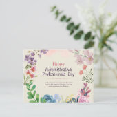 Happy Administrative Professionals Day Waterverf Feestdagenkaart (Staand voorkant)