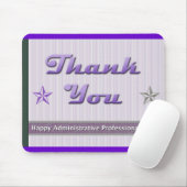 Happy Administrative Professionals Paarse Strepen Muismat (Met muis)