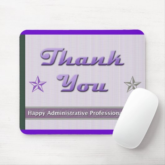 Happy Administrative Professionals Paarse Strepen Muismat (Met muis)