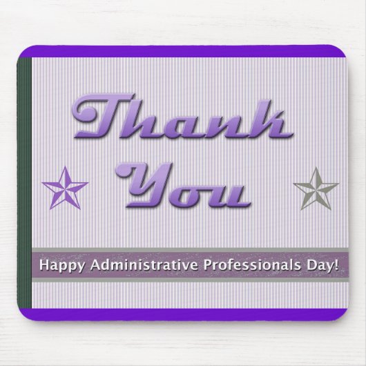 Happy Administrative Professionals Paarse Strepen Muismat (Voorkant)