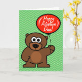 Happy Adoption Day-kaart | teddybeer met ballon Kaart (Gele Bloem)