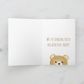 "Happy Adoption Day" Oma Beer Hug Waterverf Kaart (Binnen)