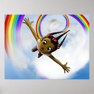 Happy African American Girl Poster