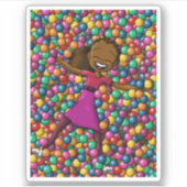 Happy African American Girl Sticker (Voorkant)