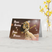 Happy African American Prinses Birthday Kaart (Gele Bloem)