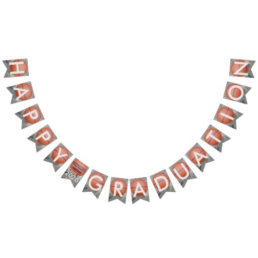 Happy Afstuderen Basketball Blue Bunting Banner (Alle)