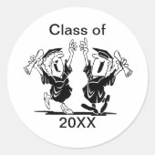 Happy Afstuderen Couple Class of 20XX Ronde Sticker (Voorkant)