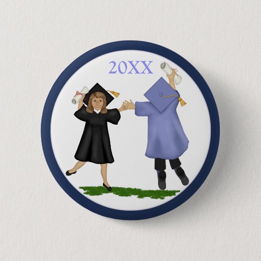Happy Afstuderen Day Afgestudeerden Ronde Button 5,7 Cm (Voorkant)