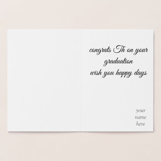 happy afstuderen day Silver Folie Kaarten (Binnen)