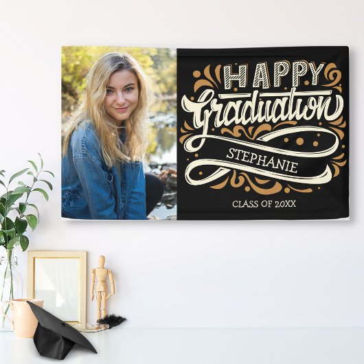 Happy Afstuderen Foto  Typografie Aangepast Spandoek
