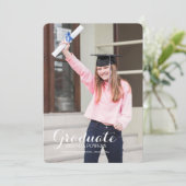 Happy Afstuderen fotoaankondiging Aankondiging (Staand voorkant)