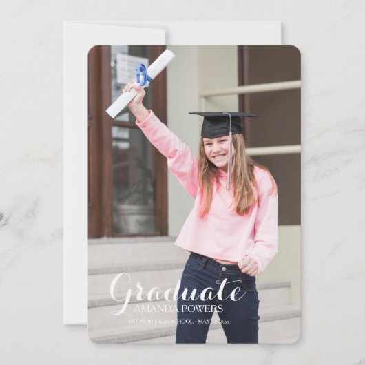 Happy Afstuderen fotoaankondiging Aankondiging (Voorkant)