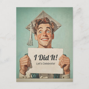 Happy Afstuderen Holding Invitation Briefkaart