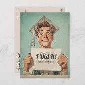 Happy Afstuderen Holding Invitation Briefkaart (Voorkant / Achterkant)