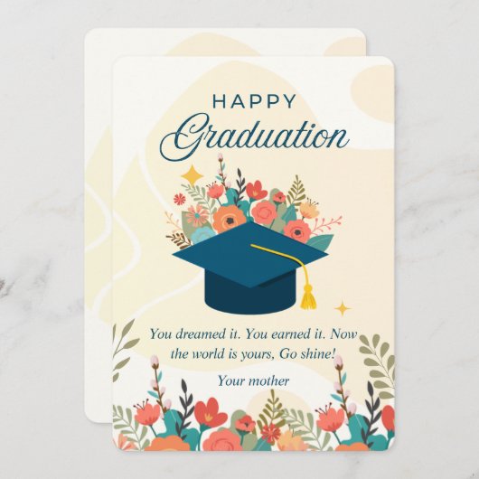 Happy Afstuderen Kaart voor zoon of dochter (Voorkant / Achterkant)