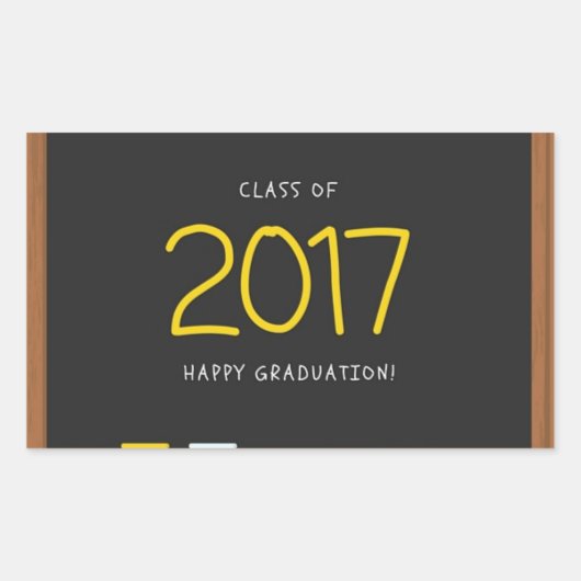 Happy Afstuderen klasse 2017! Rechthoekige Sticker (Voorkant)