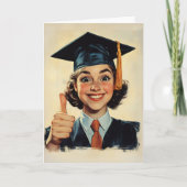 Happy Afstuderen met een duim omhoog (Voorkant)