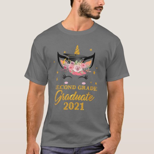 Happy Afstuderen Second Grade Afstuderen Floral Un T-shirt (Voorkant)