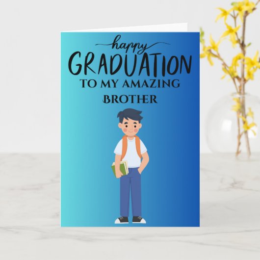 Happy Afstuderen speelgoed geweldige broer Kaart (Gele Bloem)