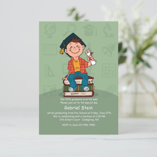 Happy Afstuderen Uitnodiging (Staand voorkant)