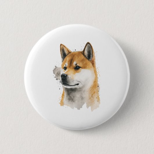 Happy Akita Dog Ronde Button 5,7 Cm (Voorkant)