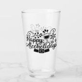 Happy Alcoholidays | Funny Christmas Drink plezier Glas (Achterkant)