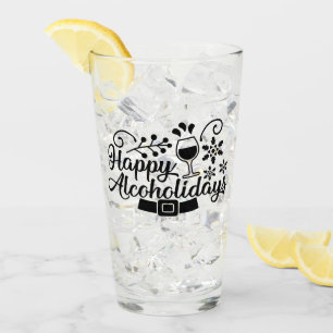Happy Alcoholidays   Funny Christmas Drink plezier Glas