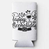 Happy Alcoholidays | Funny Christmas Drink plezier Seltzer Blikjeskoeler (Achterkant)