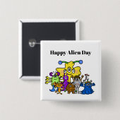 Happy Alien Day Button (Voorkant /achterkant)