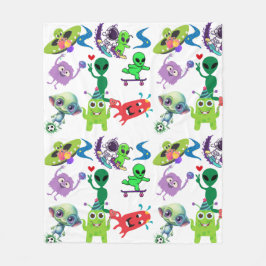 Happy Aliens Rockin' Fleece Deken