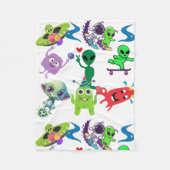 Happy Aliens Rockin' Fleece Deken (Voorkant)