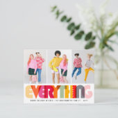 Happy All Colorful Typography Moderne Photo Feestdagenkaart (Staand voorkant)