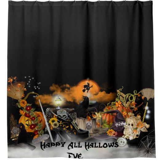 Happy All Hallows Eve Douchegordijn (Voorkant)