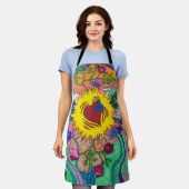 Happy All-over Print Apron Schort (Gedragen)