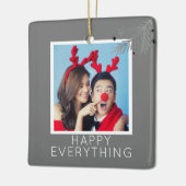 Happy All Personalized Holiday Foto Keramisch Ornament (Links)