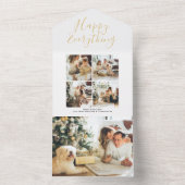 Happy All Photo Collage kerstKaart All In One Uitnodiging (Binnen)