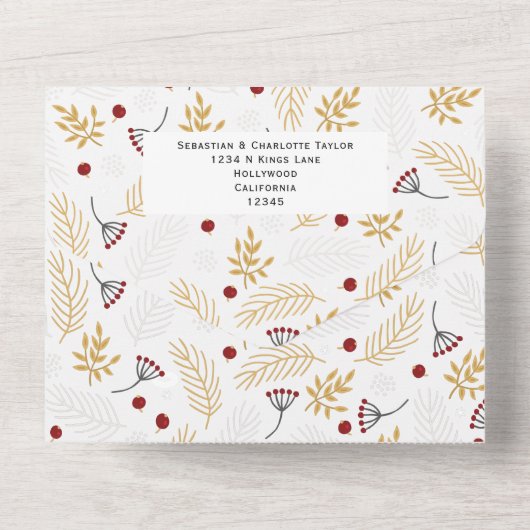 Happy All Photo Collage kerstKaart All In One Uitnodiging (Achterkant)