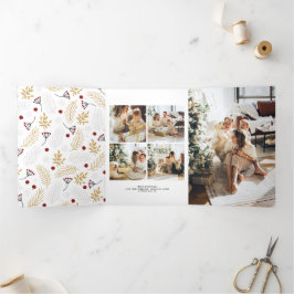 Happy All Photo Collage kerstKaart Drieluik Uitnodiging