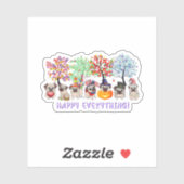 Happy All Pug dog Seasons het hele jaar door de bo Sticker (Vel)