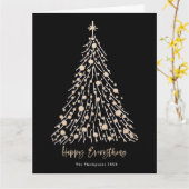 Happy All Script Golden Kerstboom Kaart (Gele Bloem)