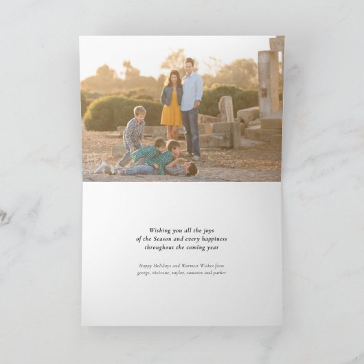 Happy All Simple White Script Photo Modern Feestdagen Kaart (Binnen)