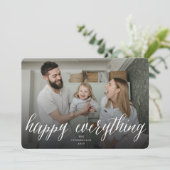 Happy All Simple White Script Photo Modern Feestdagenkaart (Staand voorkant)