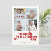 Happy All The Days Foto Rood Feestdagenkaart (Staand voorkant)