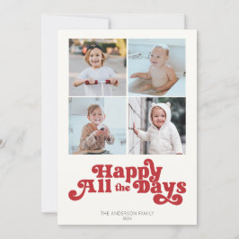 Happy All The Days Foto Rood Feestdagenkaart